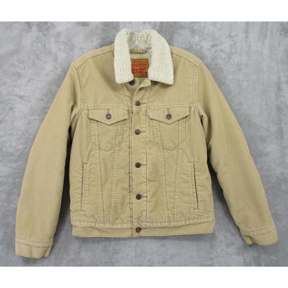 Levis Jacket Womens Size XS Corduroy Sherpa Lined Trucker Pockets Button Outdoor